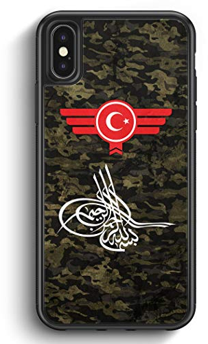MUNIQASE Osmanli Tugrasi Türkiye Türkei Camouflage - Silikon Hülle für iPhone X - Motiv Design Militär Military - Cover Handyhülle Schutzhülle Case Schale