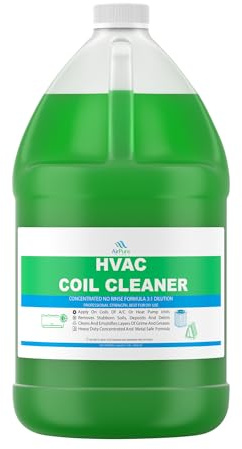 AC Evaporator Coil Cleaner, 1 Gallon (3.78L), No Rinse Coil Cleaner, Metal-Safe Corrosion Inhibitors, Cleans Air Conditioners, Condensers, HVAC, Mini Splits, Heat Pumps, Residential & Commercial