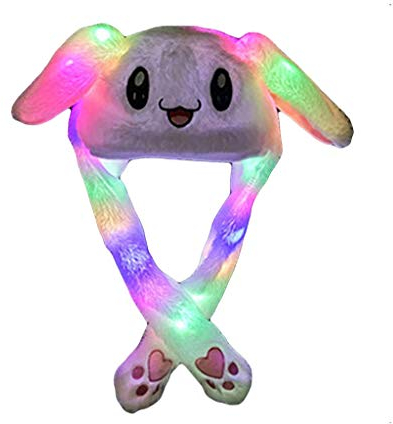 MOMBIY Beweglicher Ohr-Kaninchen-Hut Plüsch Bunny Ohren Stirnband Halloween Tier Ostern Cosplay Kaninchen - Lustige Plüsch-Häschen-Hut-Kappe mit Den Ohren Kaninchenform