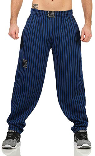 ZARMEXX Pantalon de sport pour homme - Long - Pour jogging, fitness, culturisme, gym, bleu, M