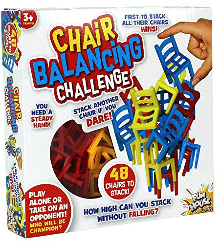 Guaranteed4Less Chair Balancing Game Challenge Board Puzzle Tower Stackable Fun Family Play Kids