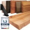 LAMO Manufaktur Wandregal Holz Baumkante | Regal Farbe: Natur | mit schwarzem Vintage Regalträger | 160 cm
