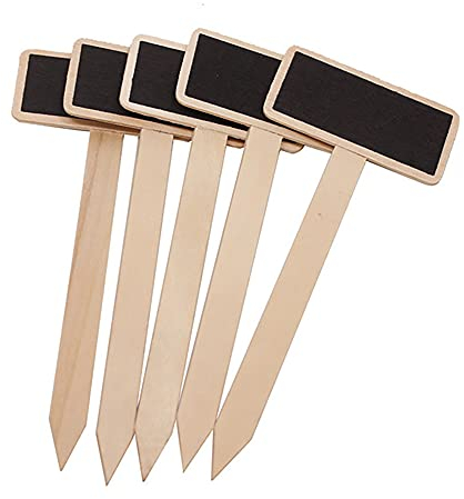 Egurs Holz Pflanzenschilder Holz Stecketiketten mit Kreidetafel Pflanzenstecker Pflanzenetiketten