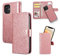 QLTYPRI case for iPhone 13 Pro, Premium PU Leather Rubber Silicone Bumper Card Holder Magnetic Detachable Wallet Case Cover for iPhone 13 Pro - Rose Gold