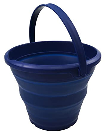 SAMMART 5,5 l Faltbarer Kunststoffeimer – Faltbarer runder Wanne – tragbarer Angelwassereimer – platzsparender Outdoor-Wassertopf (Königsblau)