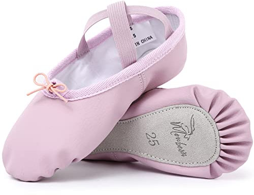 Scarpe Danza Classica in PU Pelle Cotone Scarpe da Ballerina Scarpette Ballo Bambina con Suola Intera in Cuoio per Bambina Ragazze Donna (Viola, Numeric_40)