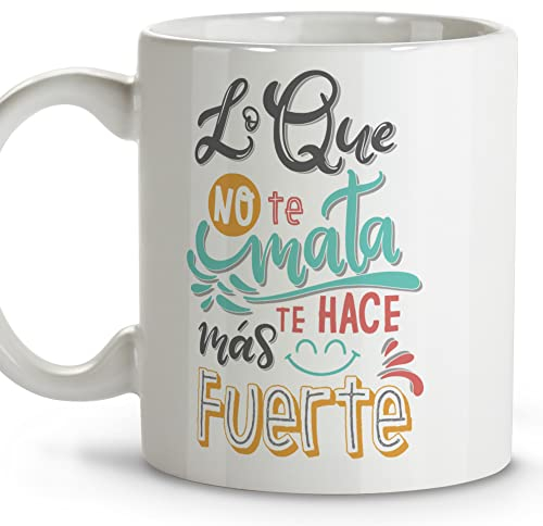 LolaPix Tazas con Frases. Tazas Desayuno Originales. Taza Ceramica 330 ml. Regalos con Frases. Tazas con Mensajes.