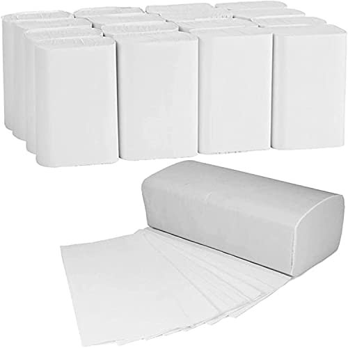 Essuie-mains pliés en Z, 3000 unités, Essuie-mains en papier pliés en Z 2 pli blancs - 20 x 150 feuilles