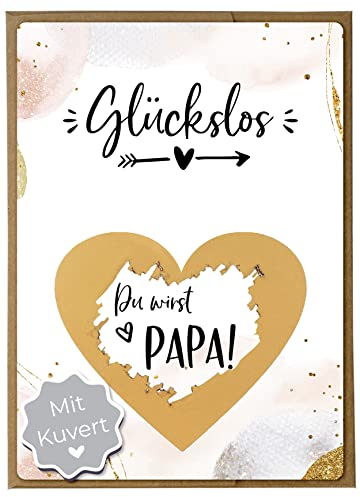 Joli Coon Rubbelkarte Du wirst Papa mit Kuvert - Schwangerschaft verkünden Papa mit Rubbelkarten