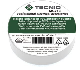 PVC-Isolierband, Dicke 0,13 mm, 25 mm x 25 m. Weiß
