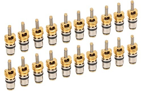 Ymiko Lot de 20 Noyaux de Valve de Climatisation de Voiture Automobile, Tige de Noyau de Valve Haute Pression pour la Plupart des Démonte-pneus de Rechange pour Climatisation de Voiture Automobile