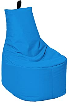 MILLINDABAG Modern Sitzsack für Kinder und Erwachsene Sessel Kissen In & Outdoor Gaminggeignet & bereits gefüllt Sitzkissen Bodenkissen (Hellblau, XXL - Durchmesser 78 cm ohne Hocker)