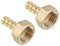 PATIKIL Tuyau Cannelé Raccord Droit 8mm Barbelé G3/8 Femelle Filetage, 2 Lot Laiton Mini Tuyau Connecteur, Jaune