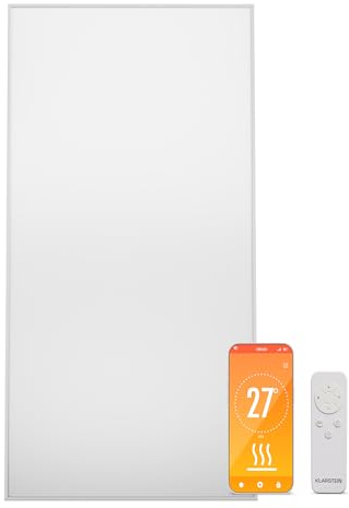 KLARSTEIN Stufa Elettrica Infrarossi Basso Consumo, Pannello Radiante Infrarossi 770W, Telecomando e Timer, WiFi App, Pannelli a Infrarossi Riscaldamento, Pannello Infrarossi per Riscaldamento No CO2