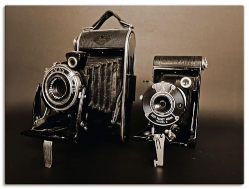 ARTland Leinwandbilder Wandbild Bild auf Leinwand 40x30 cm Wanddeko Fotografie Kamera Fotoapparat Agfa Billy Vest Pocket Kodak Vintage Retro U4VA