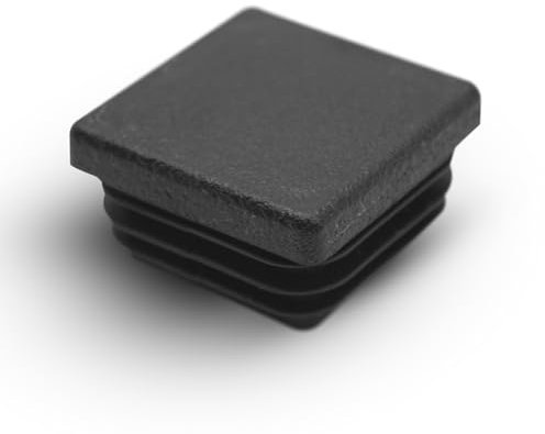 DOJA Barcelona | Conteras para Perfil | Contera Cuadrada de 30x30 | Pack 5 | Tapones Tuberia Cuadrados | Tapon de Plastico Negro Cuadrado | Protector de Suelo de Instalación Sencilla