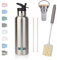 MINIW™ Trinkflasche Edelstahl 500ml 750ml, BPA-Frei Wasserflasche, Auslaufsicher Isolierflasche, Isolierte Thermoskanne, Thermosflasche für Sport, Fitness, Schule und Reisen (Metallic 0.5L)