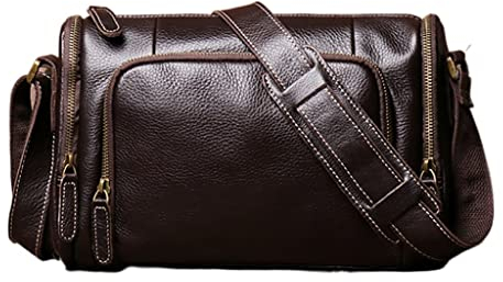 KANBUN YADECN Umhängetasche Echtes Leder Herren Messenger Man Taschen Für 9,7 Zoll (Farbe: D, Größe: Talla �nica)