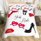 Sxakswol Bettwäsche 155x200 High Heels Mit Roten Lippen Bettwäsche-Sets Mädchen Bettbezug 3D Druck Weiche Mikrofaser 3 Teilig Bettbezüge mit Reißverschluss und 2 Kissenbezug 80x80cm v1774