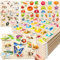 QUOKKA Steckpuzzle Holz ab 1 2 Jahre - 8 Set Spielzeug Puzzle ab 2 3 Jahre - Realistisch ABC Lernspiele für Kinder - Geschenk für Baby Mädchen and Junge