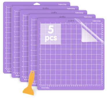 Jerilla 5pcs Cutting Mat for Cricut 12x12 StrongGrip Cutting Mats Set Adhesive Non-Slip Craft Mat for Cricut Maker/Explore One/Air/Air 2 with Scraper