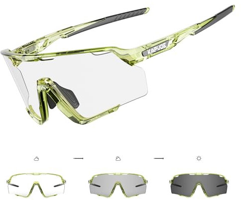 KAPVOE Selbsttönend Fahrradbrille Photochromatische Radbrille MTB Brille Herren Damen Klar Sportbrille Rennrad Sonnenbrille Radsport Laufen Golf Baseball Wandern Volleyball Tennis Angeln Softball 08