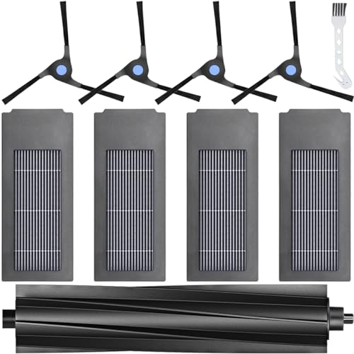 EATBALE X2 Accessori di Ricambio per Ecovacs Deebot X2 DEX86 X2 Omni X2 PRO Robot Aspirapolvere, 1 Spazzola a Rullo Principale, 4 spazzole Laterali, 4 filtri HEPA, ricambi Lavabili e riutilizzabili