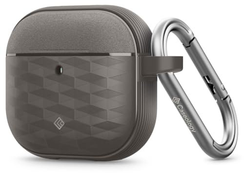 Caseology Parallax für AirPods 4 (2024) Hülle [Starker Schutz] TPU PC Strapazierfähig Mit Karabiner Kompatibel mit Airpods 4 2024 - Ash Gray