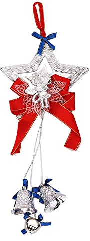 Gewächshaus Sturmsicherung Ornament Bell On Ribbon Boxed Movie Souvenir Schaukel Kinderzimmer Tür (Silver, One Size)