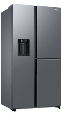 Samsung RH68DG853DS9EG Side-by-Side-Kühlschrank mit Gefrierfach, 178 cm, 627 l, AI Energy Mode, Food-Showcase-Tür, Twin Cooling+, Eis- und Wasserspender, 4,5l Wassertank, Edelstahl-Look