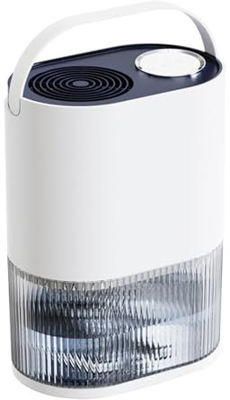 HmLotd Deshumidificadores pequeños, deshumidificador para Dormitorio, Capacidad de Tanque de Agua de 2 litros con Pantalla LED y 7 Luces de Colores, Apagado automático para sótano, Dormitorio