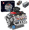 Mould King V8 Engine Building Blocks Sets, 10171 MOC Scale Model Kit with Battery and Motor, Collectible Set for Adults, Construction Toys for Kids Children Boys Girl (487 Pcs)