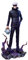 Jilijia JJK Figur Anime Gojo Satoru Austauschbarer Kopf Stehende Position Modell PVC Cartoon Figur Statue Desktop Ornamente Sammlerstücke Geschenke 34CM