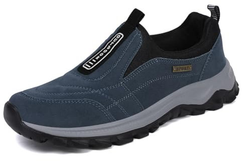 Sudychen Scarpe Senza Lacci Uomo Scarpe da Trekking Ginnastica in Suede Slip On Comode Scarpe da Escursionismo Outdoor