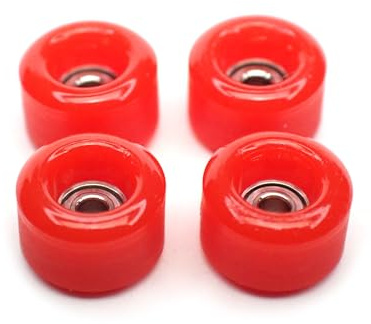 SPITBOARDS Fingerboard Urethane Wheels 60D with Real Ball Bearings Professional CNC Quality - Red