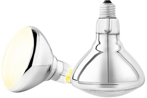 GlintBay 250W E27 Heat Lamp Bulb, Food Heating Bulb, Brooder Light Bulb,Catering Heat Lamp, Heat Lamp Bulb for Chicken, Bathroom Ceiling Heating Bulb