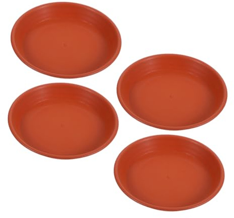 NOLITOY Soucoupe Ronde pour Pot de Fleurs, Lot de 4, Plastique PP | Diamètre Intérieur 19cm, Bac de Récupération D’eau, Usage Extérieur au Jardin