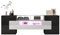 LERFAN Elegante mobile TV Lowboard lucido per soggiorno, design moderno, elegante superficie in vetro 145 x 30 x 51 cm (larghezza x profondità x altezza) cm, bianco+nero