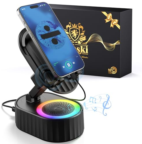 Lenski Regalo Hombre, Regalos Originales para Hombre, Regalo Cumpleaños Hombr e, Gadgets Tecnologicos, Altavoz Bluetooth Inductivo con Soporte para Teléfono Móvil