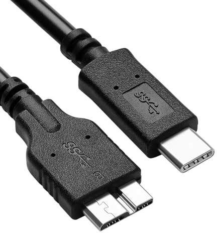 Cable de disco duro externo USB 3.0 de 3.3 pies, micro B a USB C para WD My Passport, Seagate, Toshiba, Canvio, LaCie, compatible con iPhone 15, 16, 17, PC, Mac, Samsung, LG, Moto, Pixel y otros