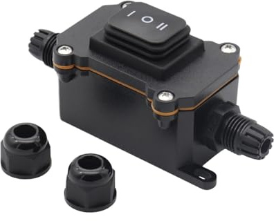 IP68 Waterproof Junction Box 12V 3-speed Rocker Switch Set Outdoor 2 Way Plug Line Wire Range 4 to 8mm S10393-Z stainless steel