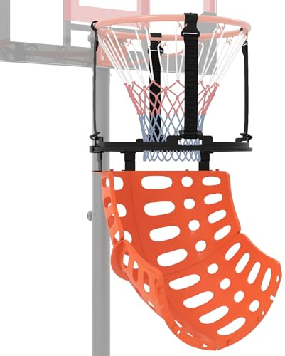 COSTWAY Basketball Rebounder, 360° Rotating Basketball Return Attachment with 4 Tool-free and Removable Hooks, Portable Basketball Shooting Trainer for Adults & Teenagers