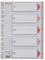 Esselte Register für A4, Deckblatt aus Karton und 5 Trennblätter aus Kunststoff, Taben mit Zahlenaufdruck 1-5 Tabs, Überbreite, Grau, 100103