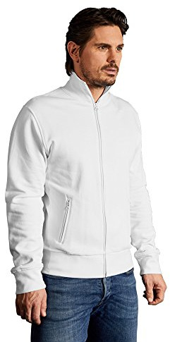 Stehkragen Zip Jacke Herren, Weiß, M