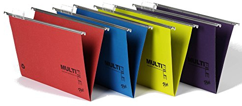 Rexel 92807 Pack de 10 Multifiles Plus Dossier Suspendu Écolier 15 mm Couleurs Assortis