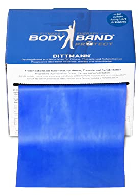 DITTMANN Body Band Fitnessband Gymanstik Expander Kraft 25m blau extra stark