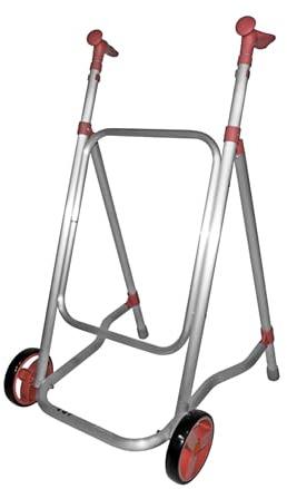 Forta CAR - Ultraleichter und Faltbarer Rollator für Senioren ohne Sitz, Höhenverstellbar, für den Innenbereich, mit festen Rädern, bis 125 kg (Koralle)