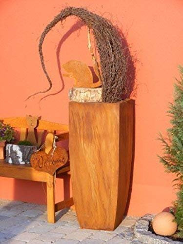 Rostikal | Metall Blumensäule | Pflanzsäule aus Edelrost | 1 Meter hoch