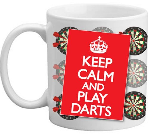 Freelogix Keep Calm And Play Darts Novelty Darts Player Fanatic Double Sided Gift Mug