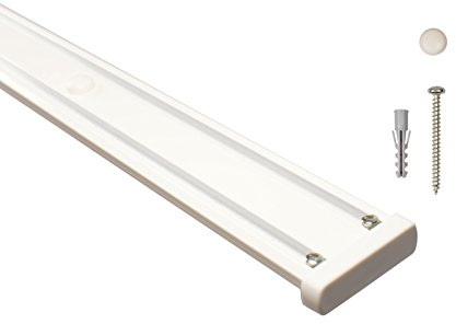 iso-design Gardinenschienen 2 läufig aus Aluminium in weiß - vorgebohrt, 140 cm